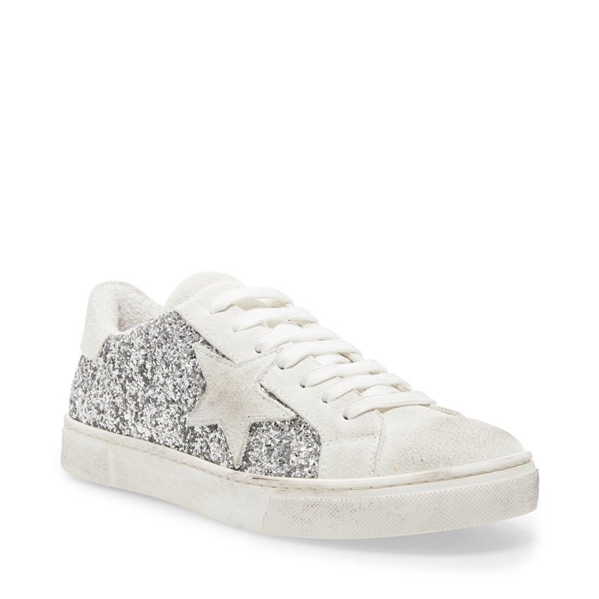 Zapatillas Steve Madden Rubie Glitter Mujer Plateadas Blancas | ES IT0246